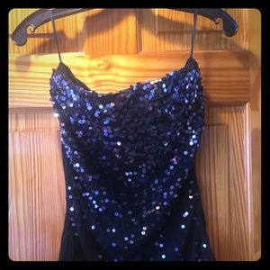 Express strapless glitter/ sequin top